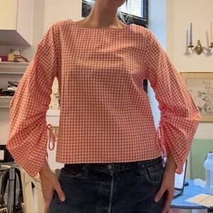 vintage GAP orange gingham long sleeve